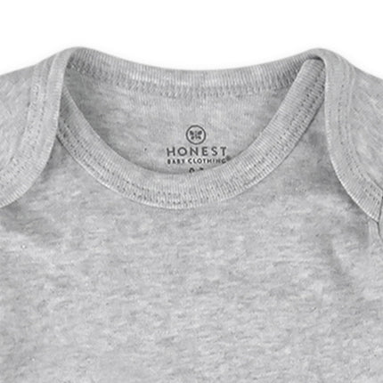 HonestBaby 5 Pack Organic Cotton Long Sleeve Baby Romper, Pack of 5 natural shadows, 0-3 Monate