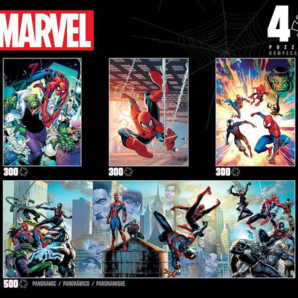 Buffalo Games - Marvel - 4 X 1 Multipack - Spider-Man - Multi-Piece Jigsaw Puzzles for Adults - Challenging Puzzle Perfect for Game Nights - Finished Size Varies