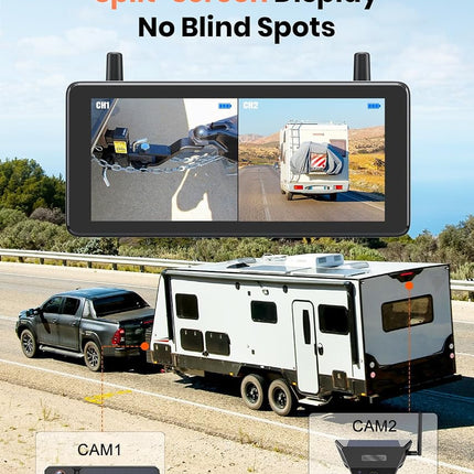 AUTO-VOX Solar Wireless Backup Camera: Strong Signal Dual Antenna