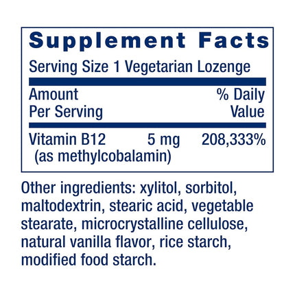 Life Extension Methylcobalamin 5 Mg, 60 Dissolving Lozenges