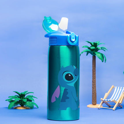 Botella de agua Zak Designs Disney Lilo y Stitch para viajes y el hogar, acero inoxidable con aislamiento al vacío de 19 oz con tapa de boquilla de cierre, asa de transporte incorporada, diseño a prueba de fugas (Stitch)