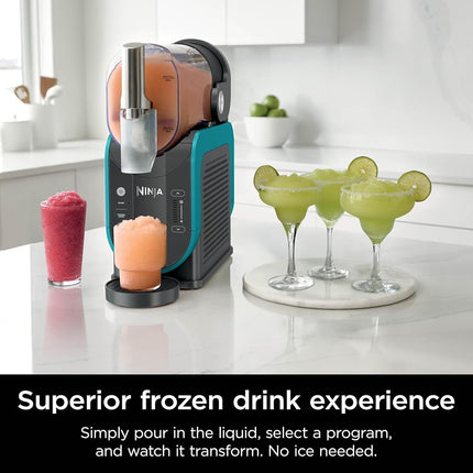 Ninja FS301 Professional Maker with RapidChill Technology, 88 oz Drink & Slushie Machine, 5 Preset Programs, Frozen Margaritas, Frappés, and More, Premium Accents, Black