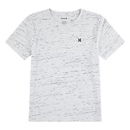 Hurley Boys' Soft Basic Cloud Slub T-Shirt, Black/White, 4