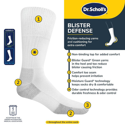 Dr. Scholl's Men's Advanced Relief Blister Guard® Over the Calf Socks 3 Pair DSM22033O3U4001