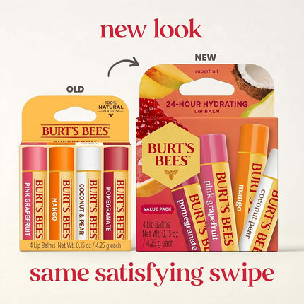 Burt's bees 2578 100% natural lips balm, 4 pieces