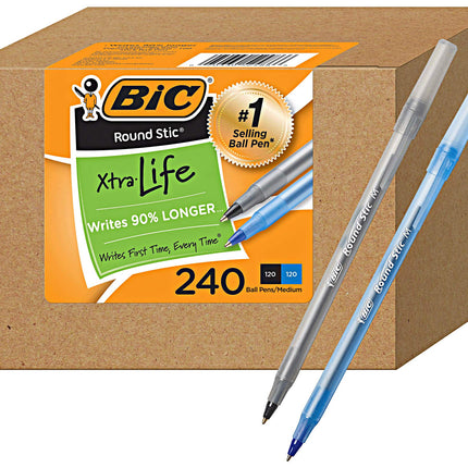 BiC PENS large bulk pack of 240 ink pens, Bic Roun
