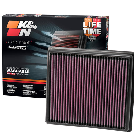 K&N High-Flow Original Lifetime Engine Air Filter: