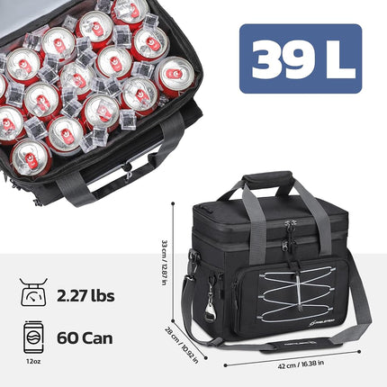 Maelstrom Nevera Plegable de Lona - 60 latas, Bolsa Nevera Grande Aislada a Prueba de Fugas para Almuerzo, Portátil para Compras, Camping, Fiestas en el Portón Trasero y Viajes por Carretera, ¿Negra?