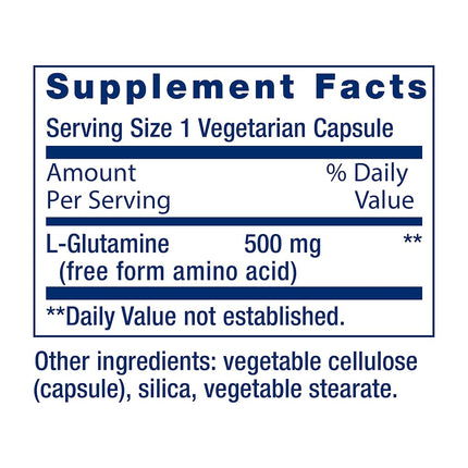 Life Extension L-Glutamine 500 mg 100 Vegetarian Capsules