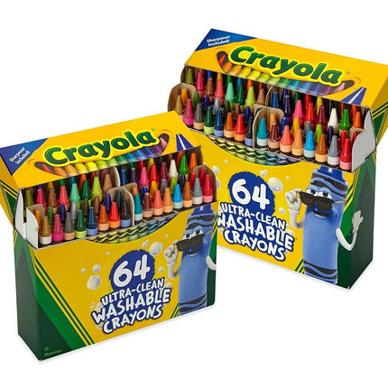 Crayola 64ct Ultra Clean Crayons, 2 Pack, Multicolor