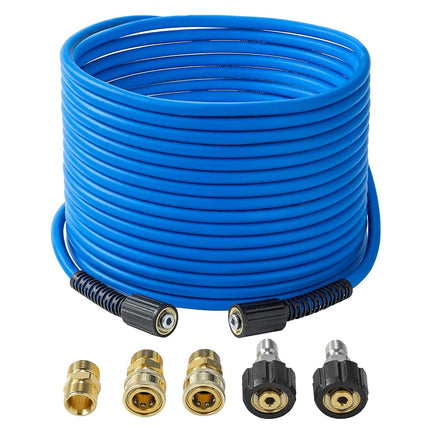 FIXFANS Pressure Washer Hose 15M X 1/4", Kink Resi