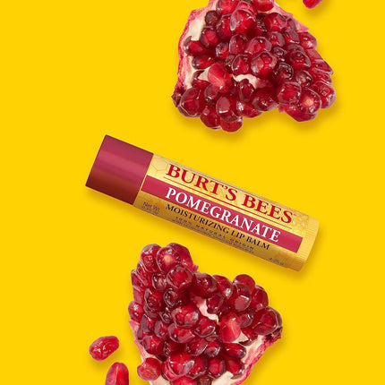 Burt's Bees 100% Natural Moisturizing Lip Balm, Pomegranate with Beeswax and Fruit Extracts - 2 Tubes