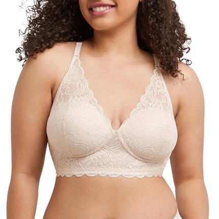 Maidenform Women's Pure Comfort Wireless Lace Long