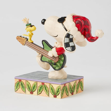 Enesco Peanuts by Jim Shore Snoopy and Woodstock Rocking Out Figurine, 5 Inch, Multicolor