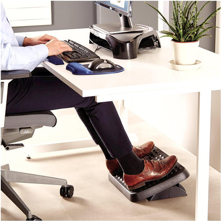 Fellowes Foot Rest Under Desk - Standard Foot Support Ergonomic Foot Rest with Textured Surface - Foot Rest Stool for Office & Home Use - Black