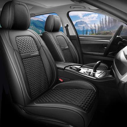 Coverado Leather Front Seat Covers, 2-Pack Univers