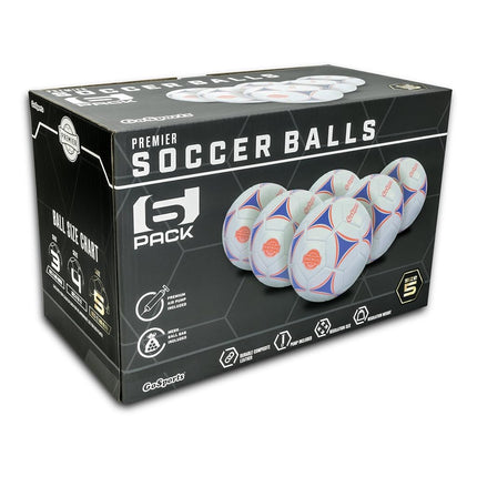 GoSports Premier Soccer Ball with Premium Pump 6 Pack, Size 3