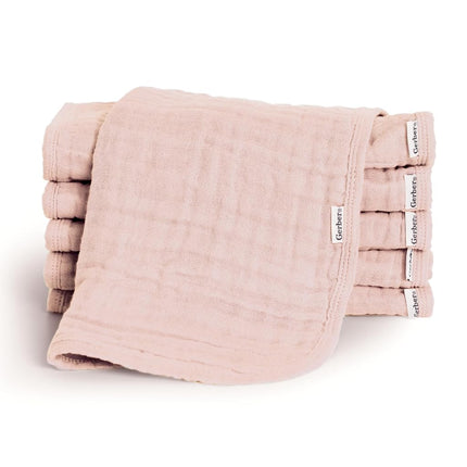 Gerber Baby Unisex Muslin Burp Cloths 6-Pack, Pink