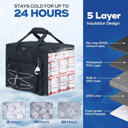 Maelstrom 40Can Collapsible Soft Cooler Bag, Leakproof Insulated Ice Chest