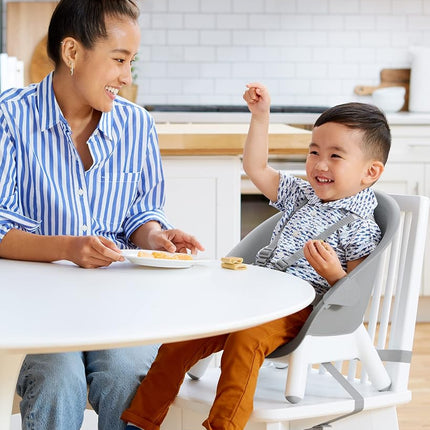 Skip Hop Baby High Chair 4 in 1 Convertible High Chair, EON, Grey/White