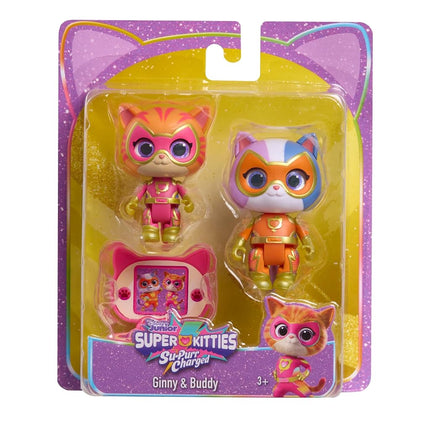 Just Play Disney Junior SuperKitties Su-Purr Charged Ensemble de figurines Ginny et Buddy, jouets pour enfants de 3 ans et plus