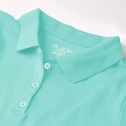 The Children's Place Baby Girls Short Sleeve Polo, Seafrost, X-Small