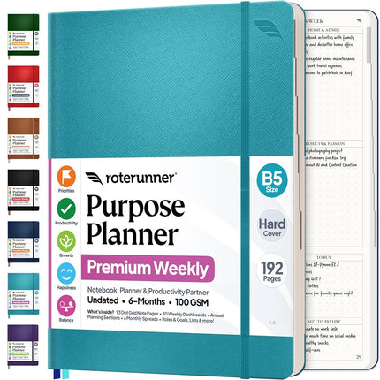 Purpose Planner Notebook B5 Hardcover 7.5”x9.8”- T
