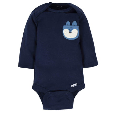Gerber Baby-Boys 6-Pack Long-Sleeve Onesies Bodysuit, Fox, Preemie