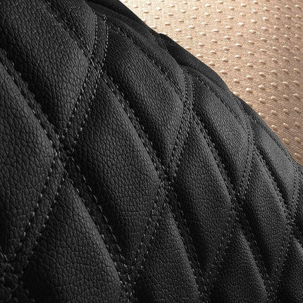 FH GROUP FH1028BLACK Universal Fit Faux Leather Rear Set Black Automotive Seat Protectors fits Most Cars, SUVs, Trucks, and Vans