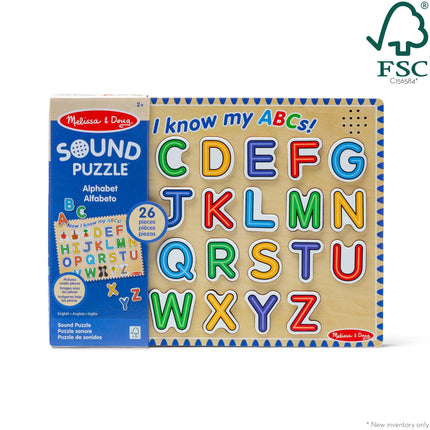 Rompecabezas de sonidos del abecedario Melissa & Doug - Rompecabezas de madera con efectos de sonido (26 piezas)
