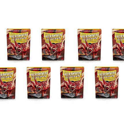 10 Packs Dragon Shield Matte Ruby Standard Size 100 ct Card Sleeves Display Case