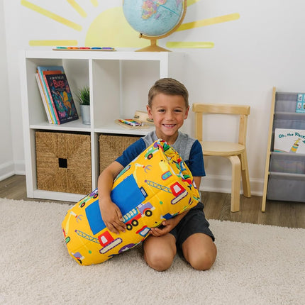 Wildkin Kids Original Nap Mat – Cozy Kids Sleep Mat with Pillow, Ideal for School & Travel - Under Construction