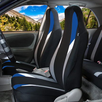 FH Group Car Seat Cover Blue Cloth Front Set - Car Seat Covers for Bucket Seats, 1-Piece Seat Cover, Universal Fit, Automotive Seat Covers, Airbag Compatible, Car Seat Covers for SUV, Van Seat Covers
