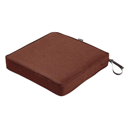 Classic Accessories Montlake FadeSafe Square Patio Dining Seat Cushion - 3" Thick - Heavy Duty Outdoor Patio Cushion with Water Resistant Backing, Heather Henna Red, 19"W x 19D x 3T (62-008-HHENNA-EC)