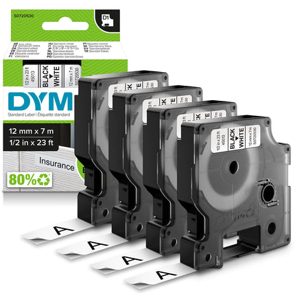 DYMO Authentic D1 Labels | Black Print on White | 