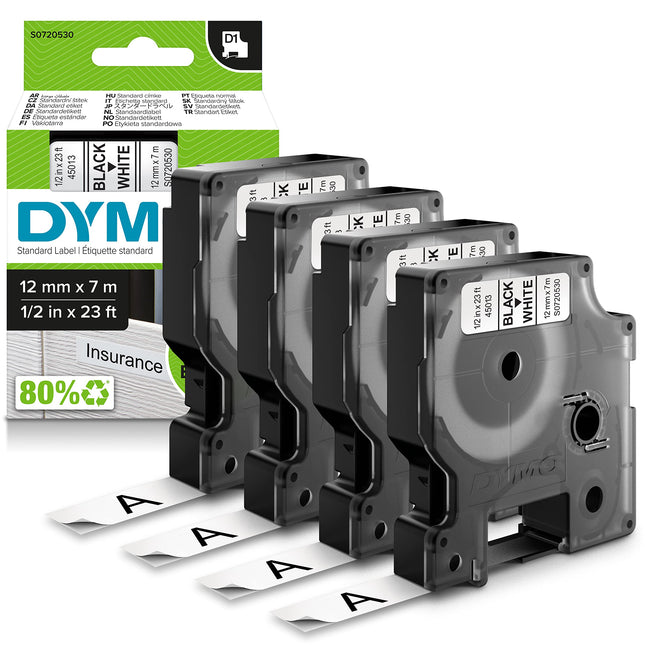 DYMO Authentic D1 Labels | Black Print on White | 