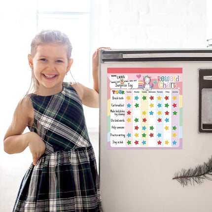 Reward Chart for Kids – Unicorn Magnetic Kids Behavior Chart, Pad with 26 Chore Charts, 1920 Star Stickers, 49 Incentive Stickers, Responsibility Chart for Kids Girls Toddlers - Kids Chore Chart