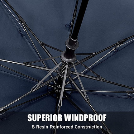 G4Free 62inch Portable Golf Umbrella Automatic Open Large Oversize Vented Double Canopy Windproof Waterproof Sport Umbrellas(Blue/Navy)