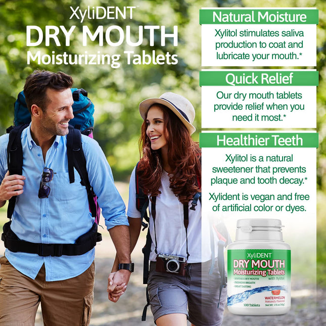 Nature's Stance XyliDENT Pastillas de Xilitol para Alivio de Boca Seca - Estimula la Saliva, Refresca el Aliento, Reduce la Producción de Ácido, Alivio Rápido, 100 Unidades