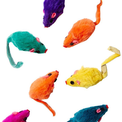 Zanies Womens Cheese Wedge Display Box with 60 Rainbow Mice Cat Toy, Rainbow, 5X-Large US, Rainbow