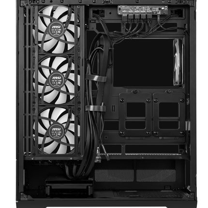 MSI MAG PANO 110R PZ - Caja de PC Gaming Mid-Tower - Panel Lateral de Cristal Templado - 3 Ventiladores ARGB de 120mm - Soporte para Refrigeración Líquida con Radiador de hasta 360mm - Panel de Malla para Flujo de Aire Optimizado