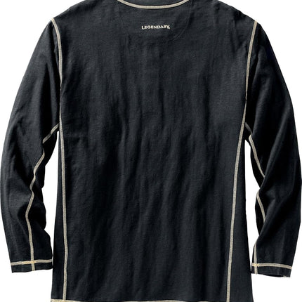 Legendary Whitetails Men's Maverick Slub Henley Shirt, Black, XXXXL
