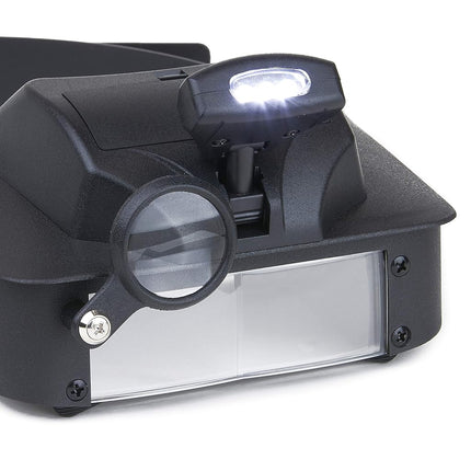 Carson LumiVisor Head Magnifier - Black Head Visor with LED Lighted Magnifier (2x/3x/5x/6x) (LV-10)