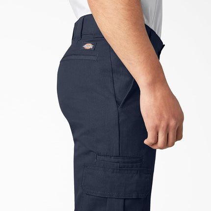 Pantalones cargo elásticos de corte recto. Azul marino oscuro, 50 30