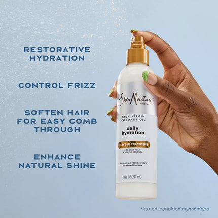 SheaMoisture Leave-in Conditioner Treatment for All Hair Types 100% Extra Virgin Coconut Oil Silicone Free Conditioner 8 oz