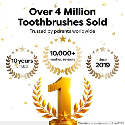Dr. Noah Microplastic-Free Bamboo Baby Toothbrush, Dentist Designed, 6 Pack