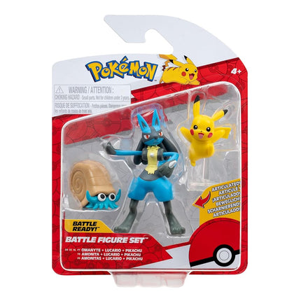 Pokémon 3 Pack-Features 2-Inch Omanyte and Pikachu