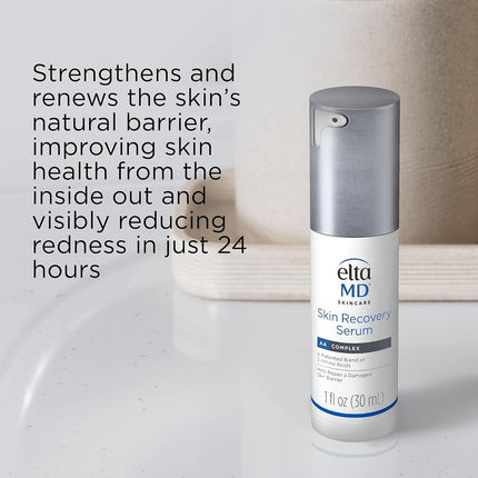 EltaMD Skin Recovery Face Serum Repairs Damaged Skin, Amino Acid and Antioxidative Formula, Hyaluronic Acid Face Serum with Vitamin B5, 1 Fl Oz, Untinted