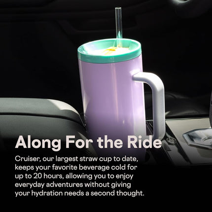 Corkcicle Cruiser Insulated Tumbler - Keeps Drinks Cold 20 Hours - Triple-Insulated Stainless Steel - Spill-Proof Lid - Summer Drinkware Gift - Keeps Drinks Ice Cold - 40 oz - Purple Dolphin