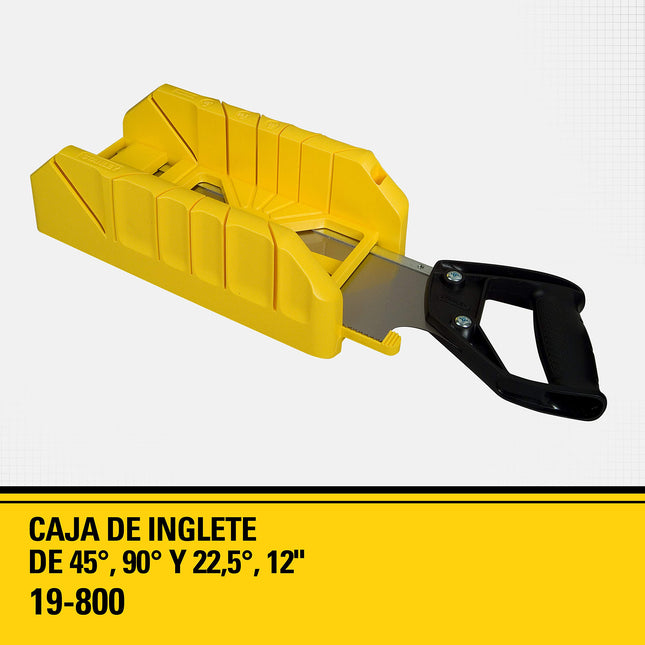 Serrucho de mano STANLEY con caja de ingletes, 12 pulgadas (19-800)